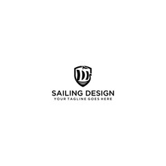 Letter D Sailboat logo design