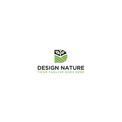 D logo initial letter design template vector with leaf combination