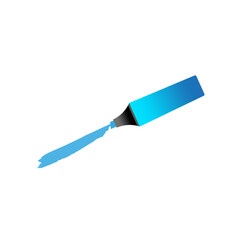 blue marker on white background. Vector illustration. stock image. 