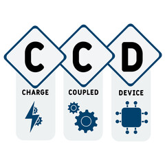 CCD - Charge-coupled device acronym. business concept background.  vector illustration concept with keywords and icons. lettering illustration with icons for web banner, flyer, landing 