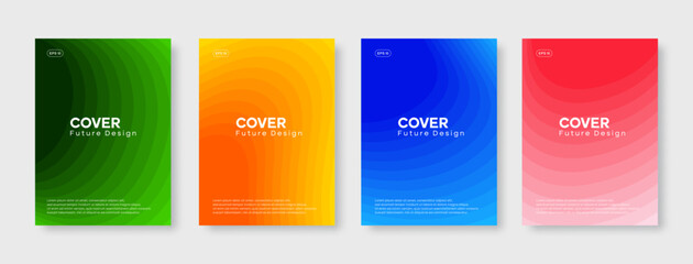 Modern business cover design templates with gradient lines for posters, banners, flyers, brochures, and other page layouts. Vector, 2022-2023