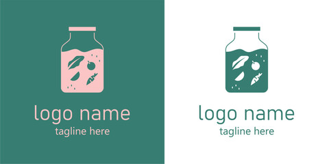 vegetables in a jar logo design