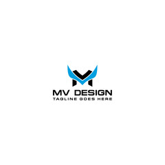 Initial letter MM MU UM MV VM minimalist logo design