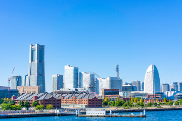Obraz premium 神奈川県横浜市西区みなとみらいの都市風景