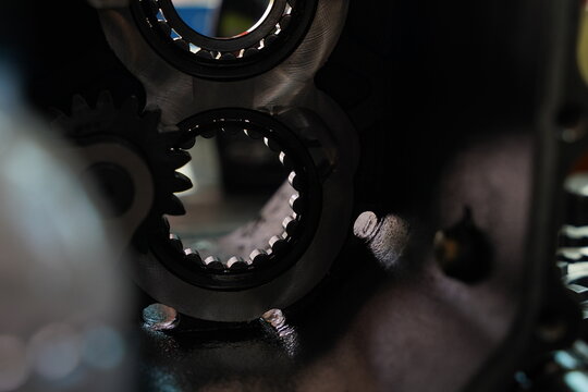 Race car's gearbox transmission detail and design