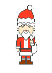 Pixel art fine grained Santa Claus