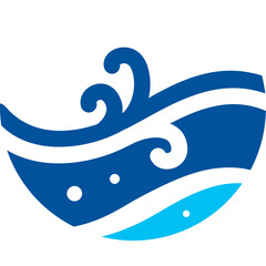 ocean and sea wave solid line style icon vector