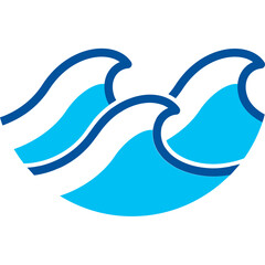 ocean and sea wave solid line style icon vector