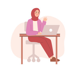 Woman working with laptop