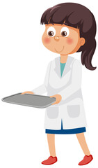 Fototapeta premium Cute scientist girl cartoon character