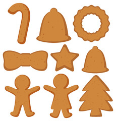 Christmas gingerbread cookies collection