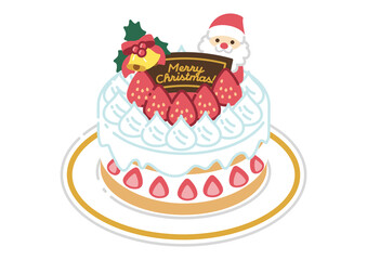 クリスマスケーキのイラスト／線画なし／PNG