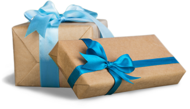 Gift box with a ribbon bow