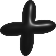 3d black abstract shape decoration