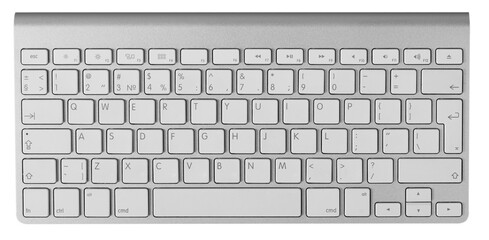 BUCHAREST, ROMANIA - JAN 7, 2015 Close up of the typical Mac Keyboard of an Apple wireless Computer