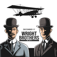 Wright Brothers Day. December 17. Holiday concept