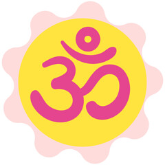 Om symbol vector illustration in flat color design