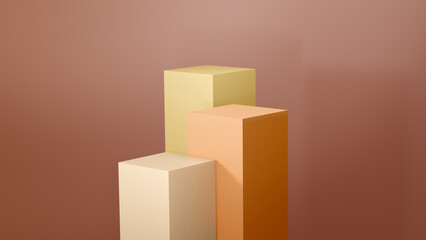 Minimal podium for Cosmetic background product stand presentation 3d rendering