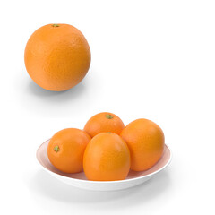 tangerines on a white transparent background