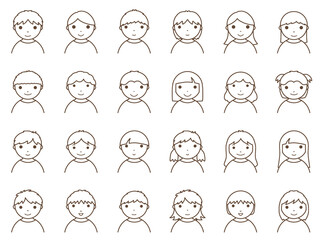 子供の顔素材セット