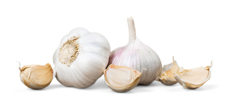 Garlic set isolated on white background