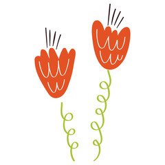 Tulip flower vector illustration in flat color design