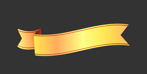 Ribbon banner vector illustration  ( text space ) | gold