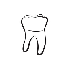 White teeth vector isolated. Healthy molar teeth, dental icon.