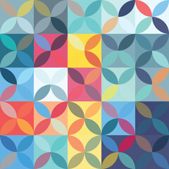 Geometric Circle shape Bauhaus pattern. Vector design and modern colorful art. Abstract Bauhaus design pattern. 