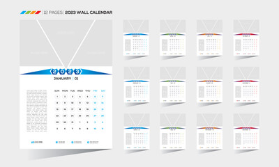 2023 wall vector calendar design