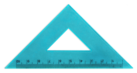 Ruler instrument isolated on white background