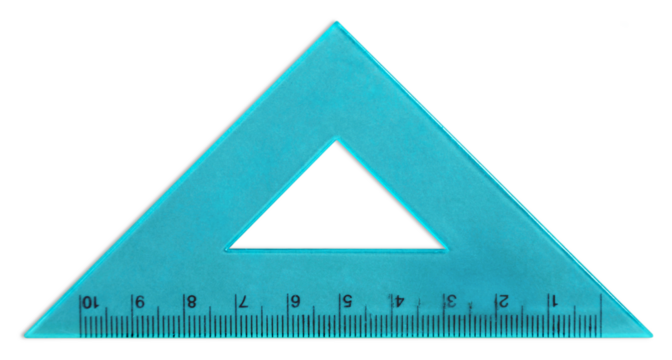 Ruler instrument isolated on white background