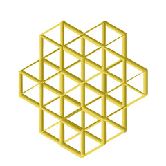 abstract background with cubes, pattern of golden cube