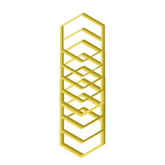 3d golden ladder isolated, hand-drawn gold color pattern 