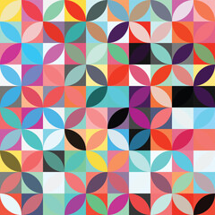 Geometric Circle shape Bauhaus pattern. Vector design and modern colorful art. Abstract Bauhaus design pattern. 