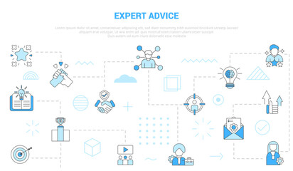 Fototapeta na wymiar expert advice concept with icon set template banner with modern blue color style