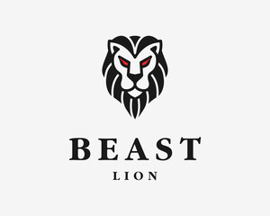 Lion Head Leo Mane Hipster Silhouette Predator Majestic Victorian Mascot Vector Logo Design