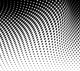 Black and white halftone texture flowing wave