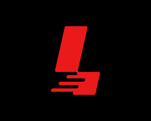 Letter L Speed Fast Dynamic Motion Shipment Express Forward Delivery Monogram Vector Logo Design