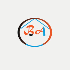 BA simple text logo vector