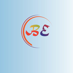 BE  simple text logo vector