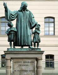 Een August Hermann Francke gedenkteken in Halle Saale, Saksen-Anhalt