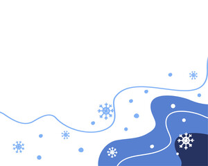 Abstract winter card with snow flakes on transparent background. Christmas background. PNG frame with winter motifs.