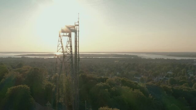 Aalborg Tower Seen From Drone