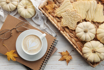 Autumn composition. Cozy home atmosphere
