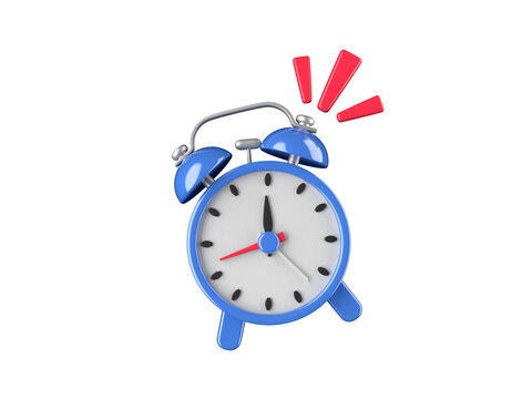 Blue Alarm Clock 3d Icon Isolated Cutout