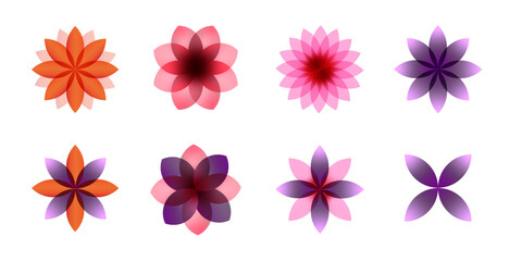 Fototapeta na wymiar Set of Vector Flowers