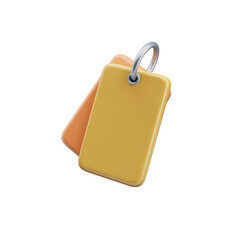 Fototapeta premium Brown tag for sale 3d render cutout