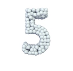 Snowball Themed Font  Themed Font  Number 5