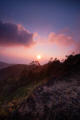 Landscape view during morning, sunrise mountain at Genting Highlands, PahangBackground for wallpaper use and browser.